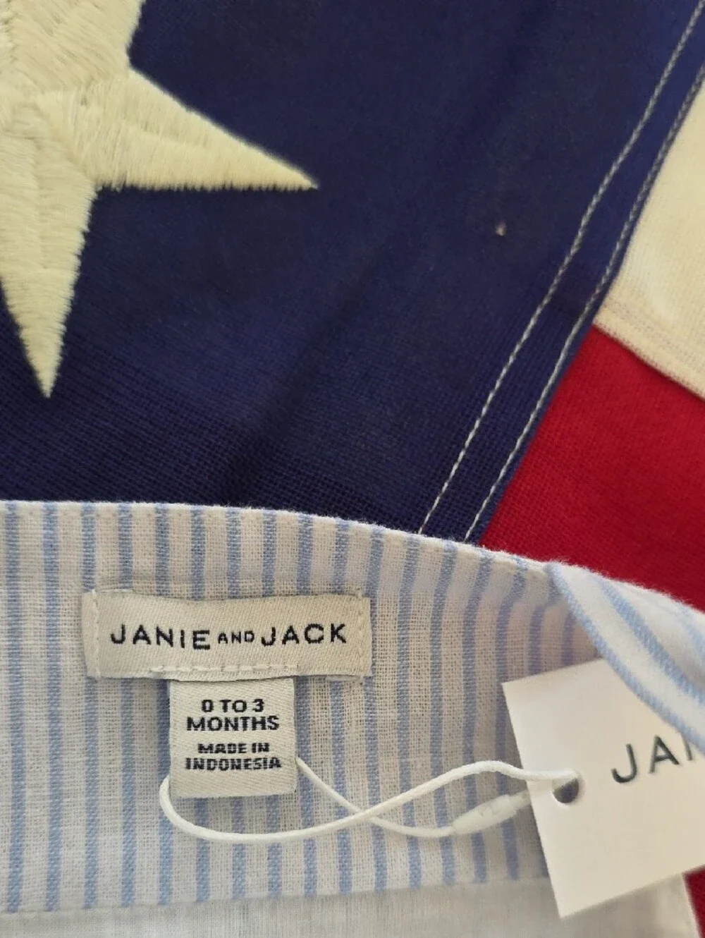 Janie and Jack Light Blue & White Striped Cotton Overalls
